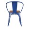 Emma and Oliver Alva Metal Indoor-Outdoor Stacking Chair with Vertical Slat Back, Arms and All-Weather Polystyrene Seat